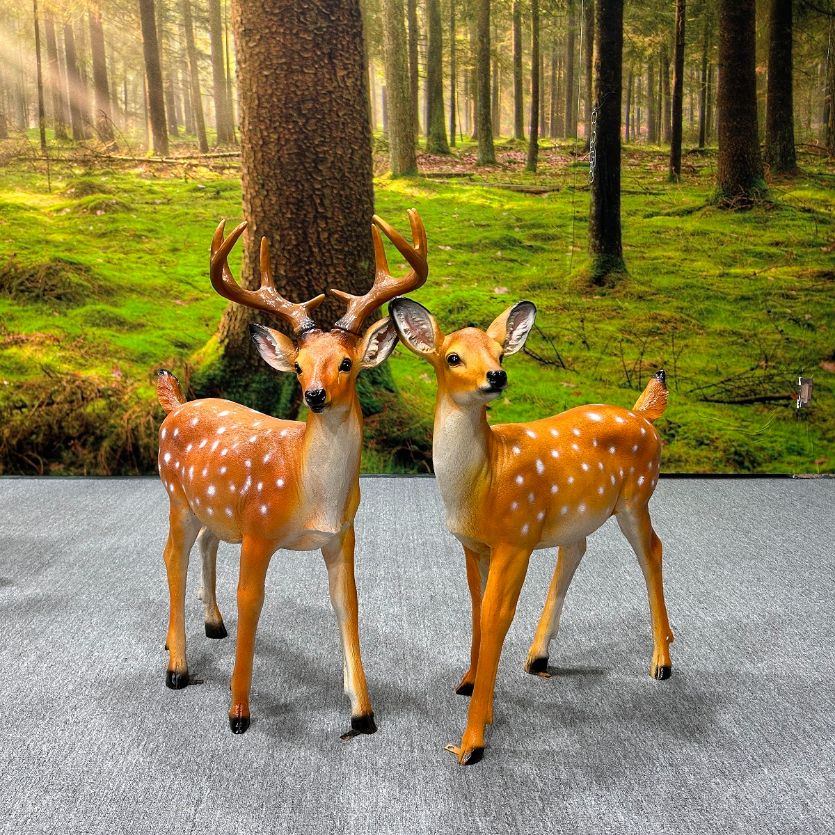 【加送小鹿一对】大梅花鹿仿真动物雕塑户外玻璃钢庭院花园装饰摆件