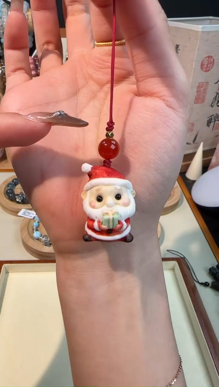 【闪购商品】水晶手串未镶嵌圣诞老头手机挂