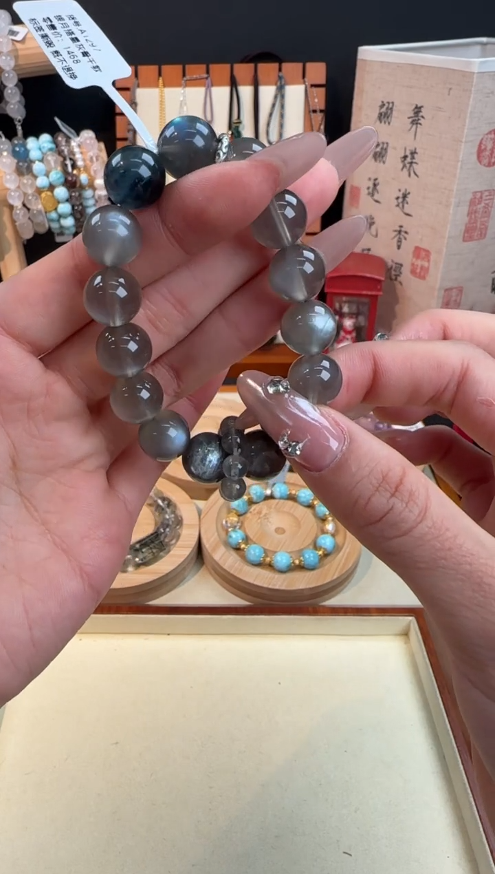 【闪购商品】长石手链未镶嵌银月光搭灰月随行搭星辉骨干设计款
