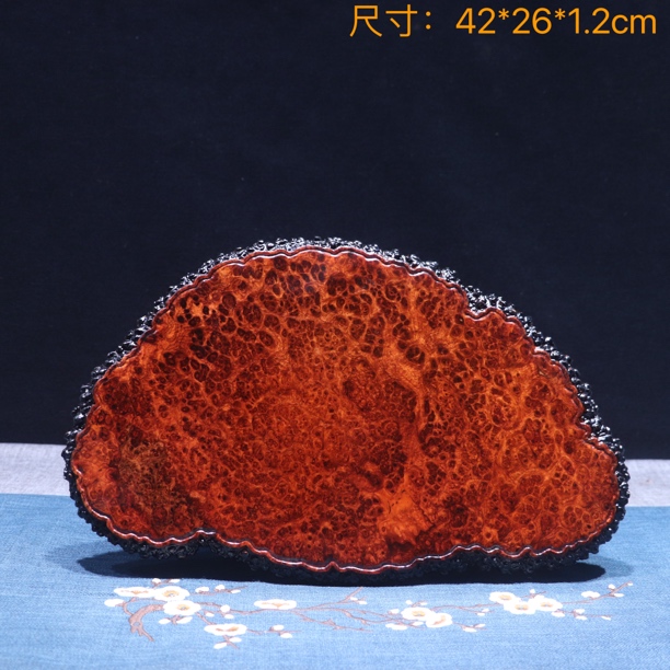 缅甸花梨干泡台茶盘瘿木瘤疤手工雕刻茶具茶道壶承杯垫托盘