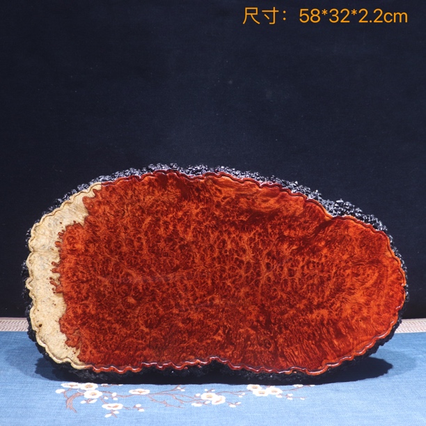 缅甸花梨干泡台双色茶盘瘿木瘤疤手工茶具茶道壶承杯垫复古-861号