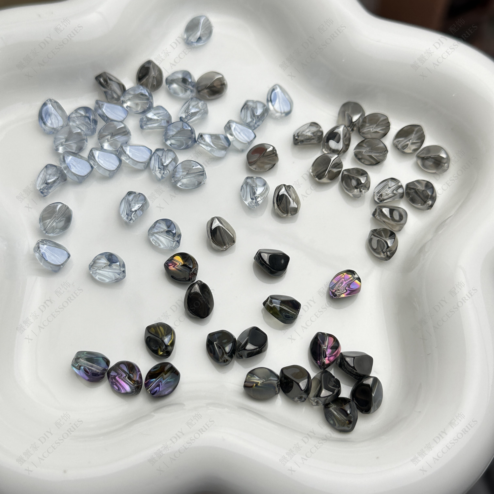 琉璃随形石晶晶方糖diy配件甜酷风可手工制作穿手链diy饰品配件