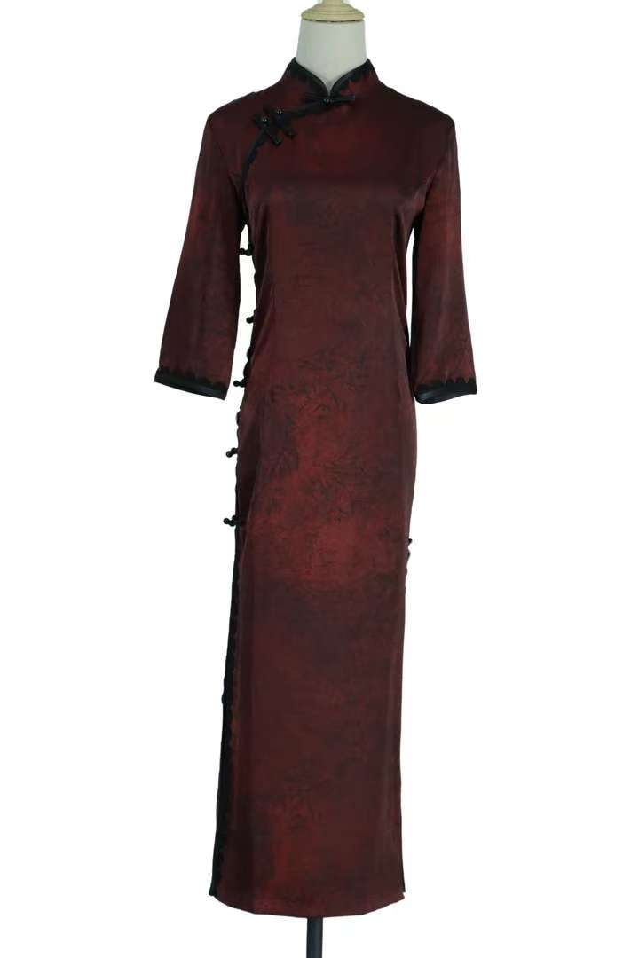 【良缔竹缘】新款中国风修身复古优雅大方长款旗袍