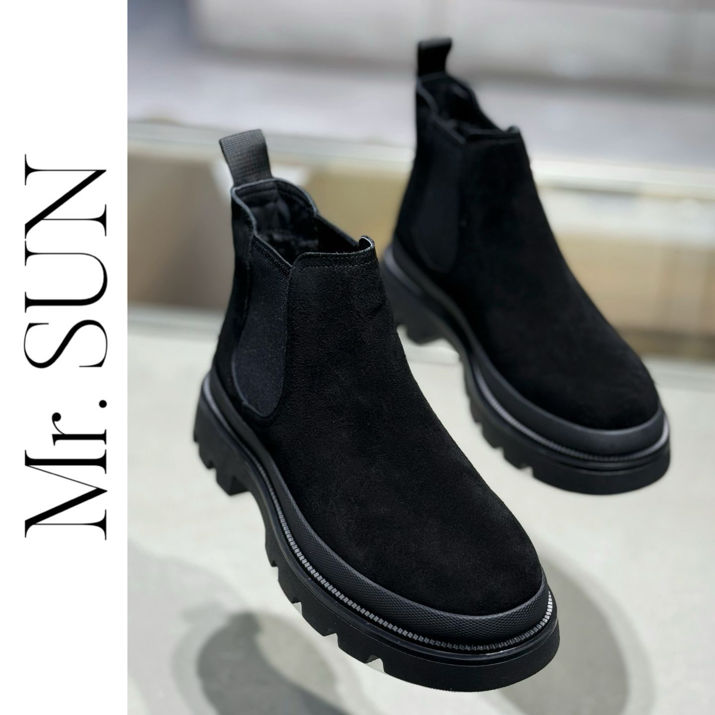 771孙先生｜高品质冬款男士加绒翻毛鞋高帮一脚蹬纯皮翻毛短靴