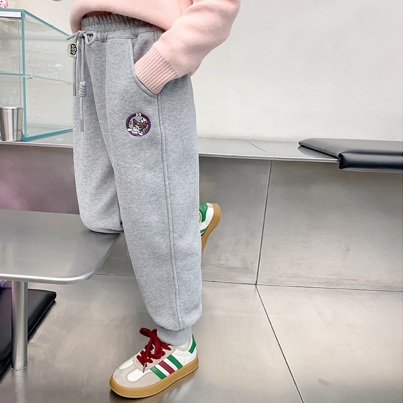 女童加绒裤子冬装2023新款洋气儿童加厚卫裤秋冬款3DJ12KZ7820