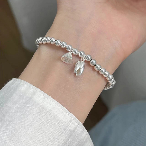 足银手镯 A33 999.9纯银两世欢手链女2024年新款手串中国风手链