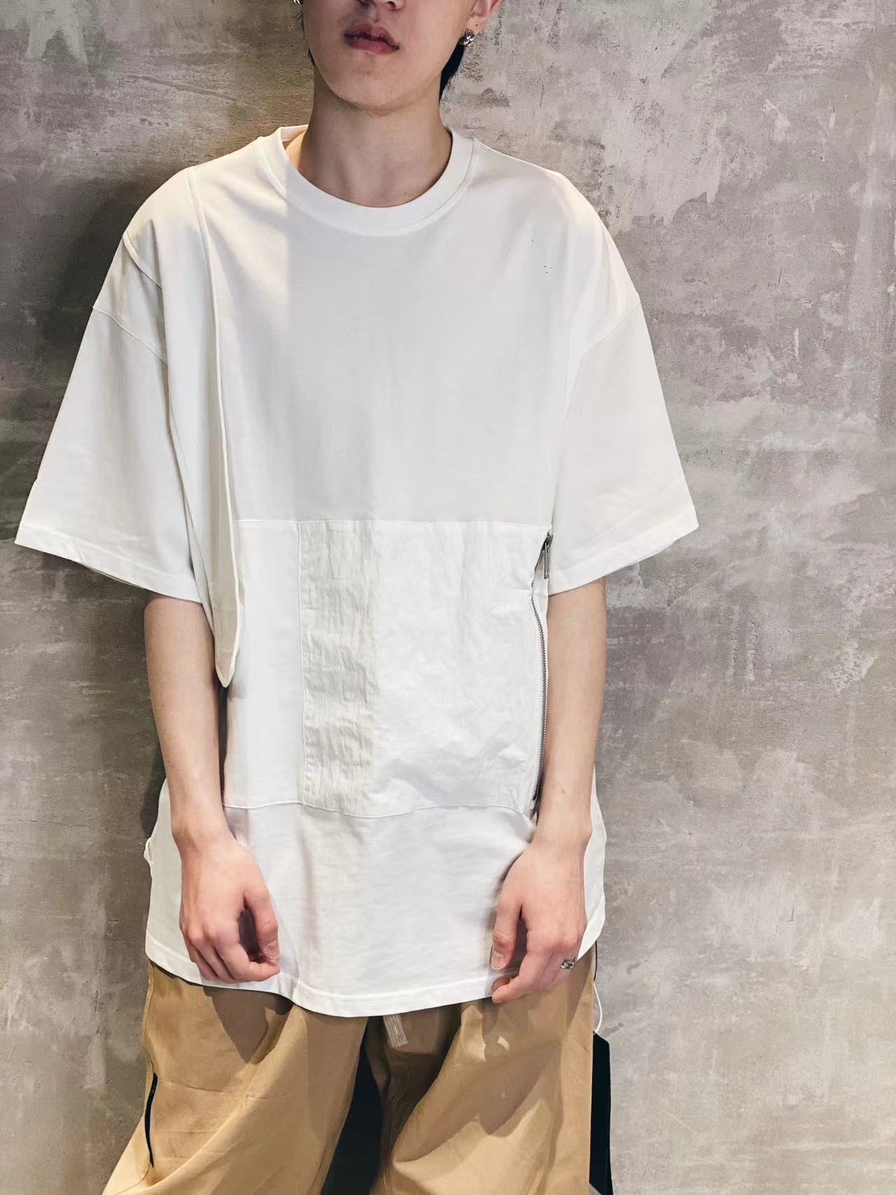男款 设计师款 日系拼色 休闲夏季 宽松潮流 假两件 复古拼接撞色