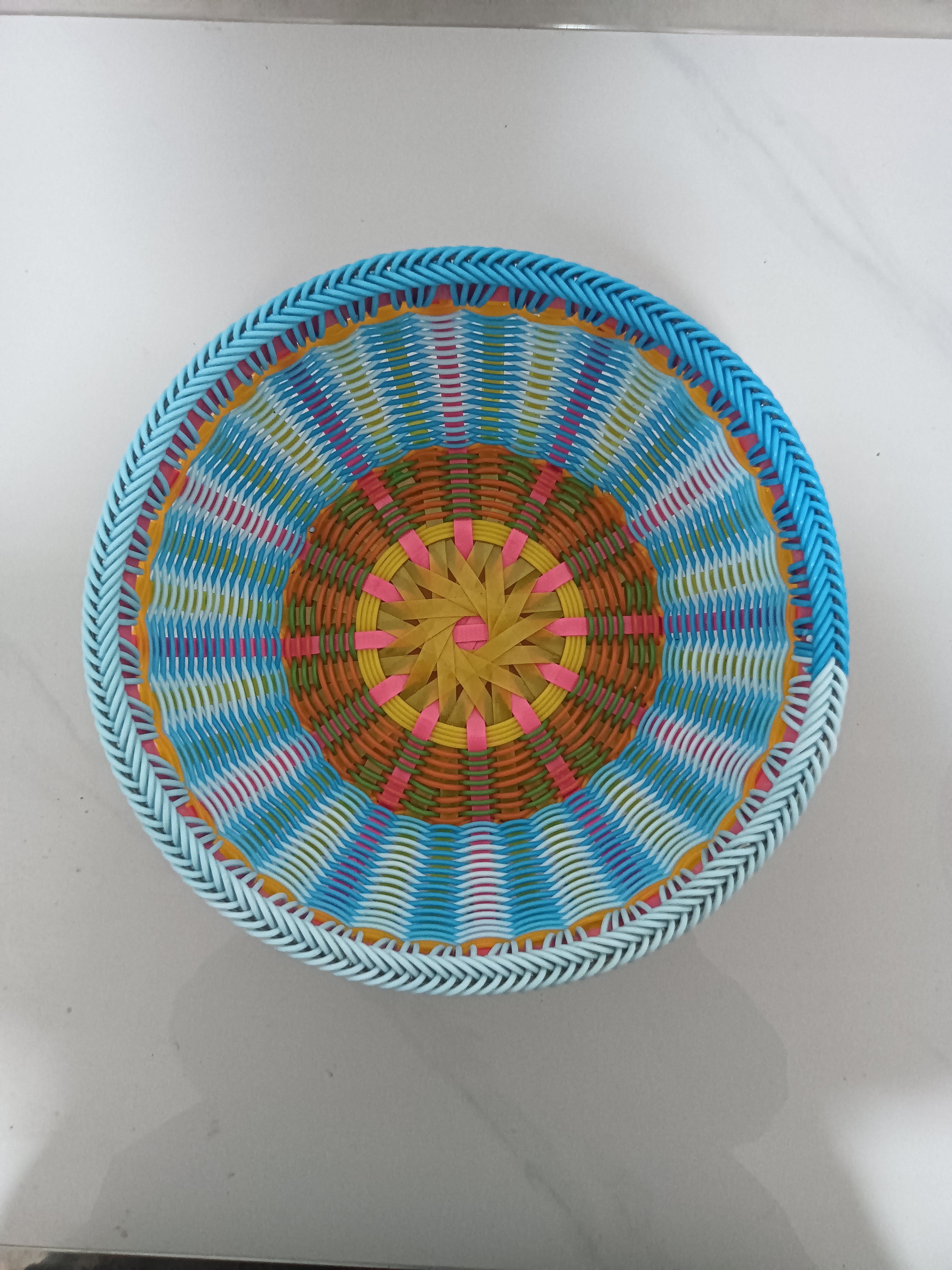 纯手工编织果盘 收纳蓝水果零食蓝