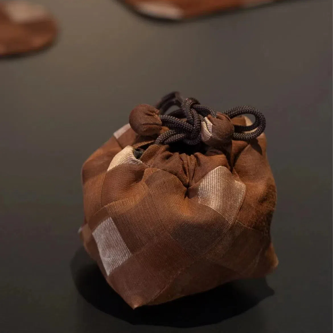 小号香云纱茶具收纳包旅行袋古法染织主人杯盖碗便携式束口茶事包