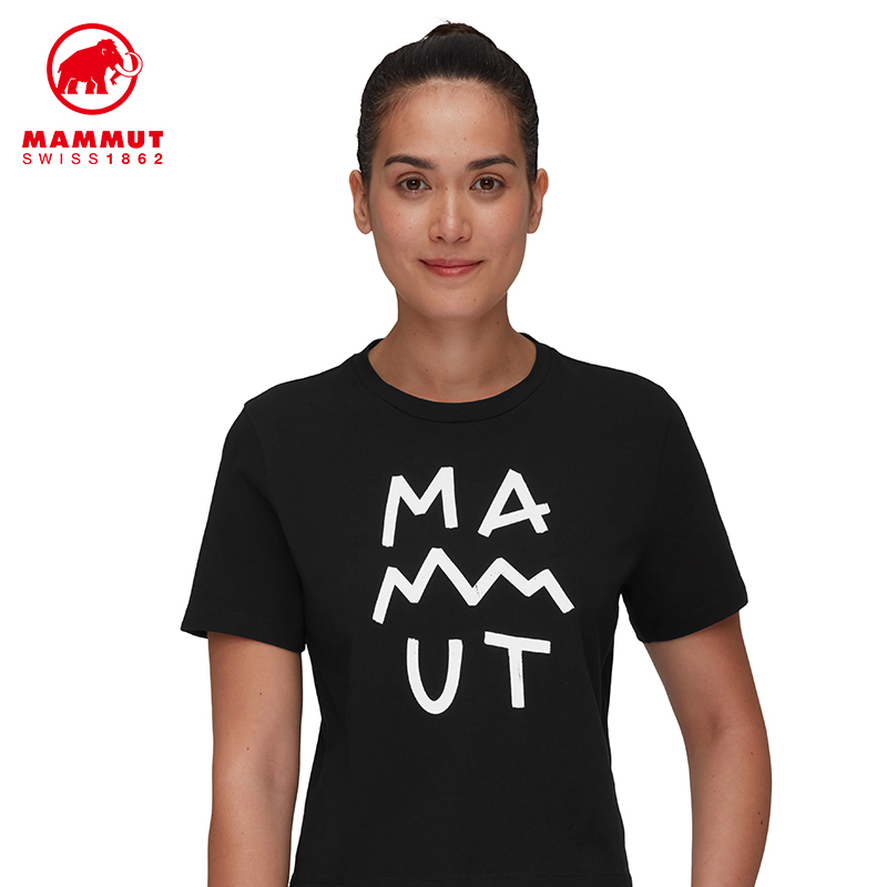 Mammut/猛犸象Massone 女士户外攀岩透气时尚印花短款圆领T恤
