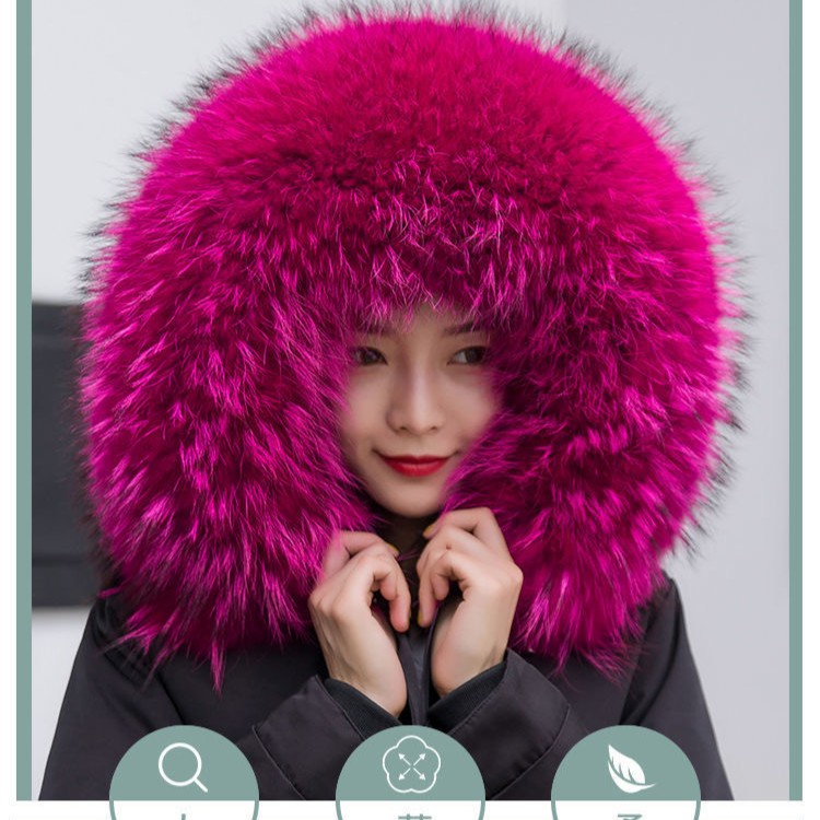 新款冬季派克服 棉服 帽子上用的毛领 围巾百搭时尚毛皮草