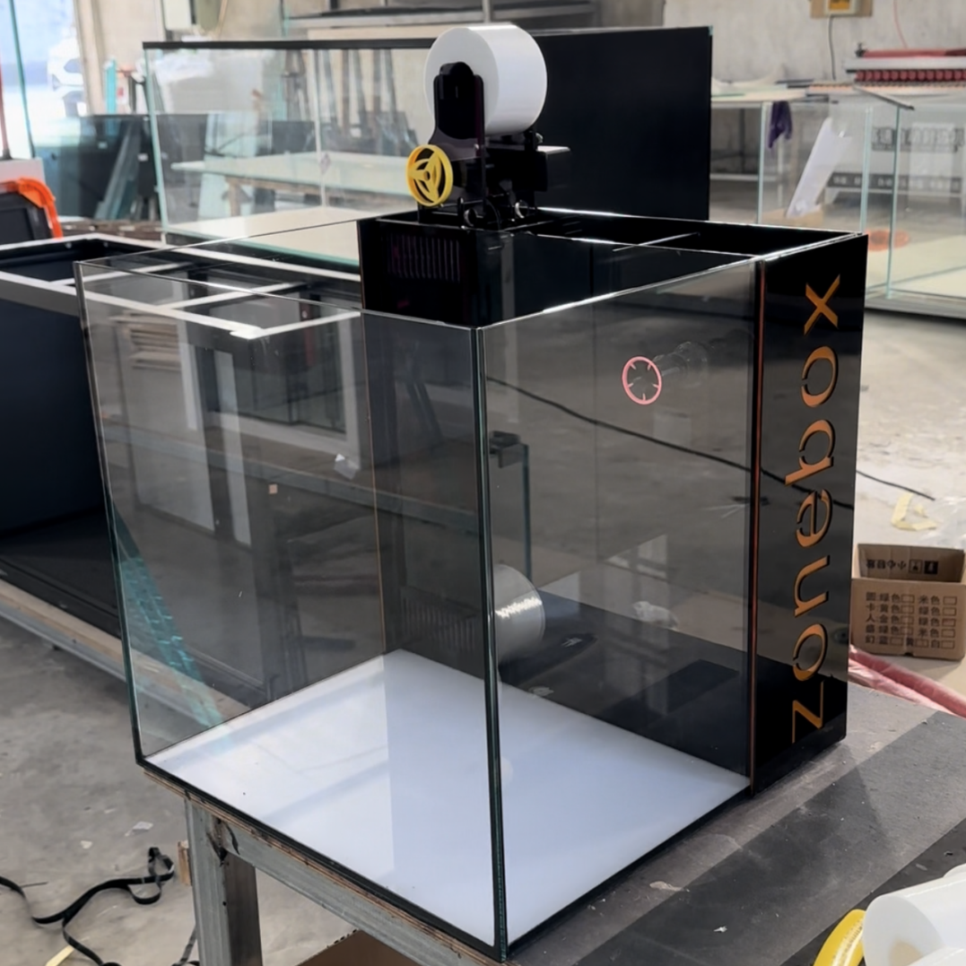 Zonebox海缸背滤缸珊瑚缸 小型水族箱自动卷纸机滤材盒黑武士海缸