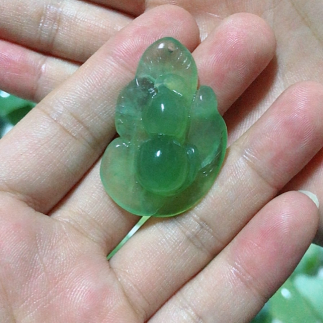 【闪购商品】蛇纹石玉挂件未镶嵌坤*儿