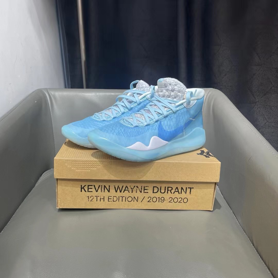 全新42.5码 Nike KD12 杜兰特12 冰蓝 凝蓝 白蓝1599秒杀平台球鞋