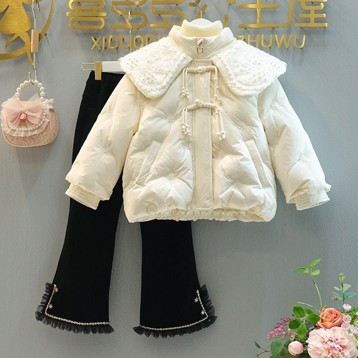 女童羽绒服洋气可爱宝宝外套2023新款中大童冬季保暖儿童韩版上衣