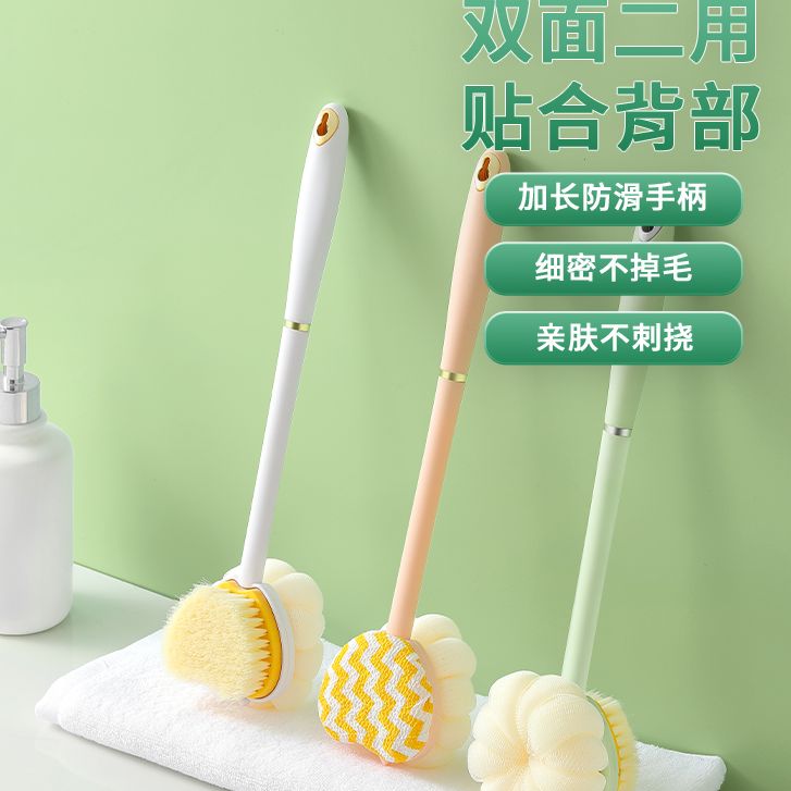 洗澡刷子搓澡神器软毛长柄亲肤洗头刷三件套洗澡巾刷洗硅胶洗头发
