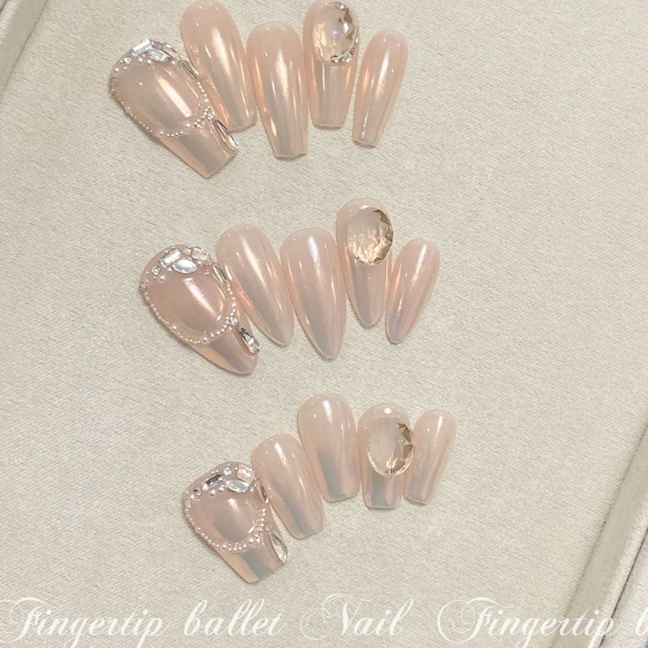 【倾慕】手工定制穿戴甲贴钻高级感显白可拆卸美甲指甲贴