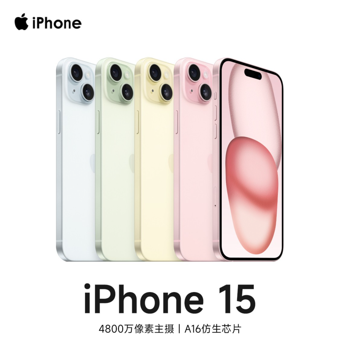 Apple/苹果手机15 128GB配Type-c数据线颜色随机