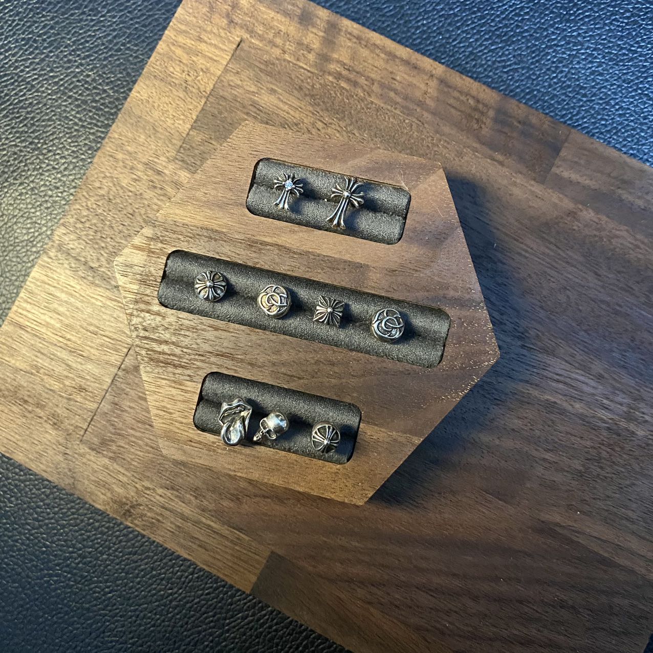 铜合金耳饰 复古银色耳钉