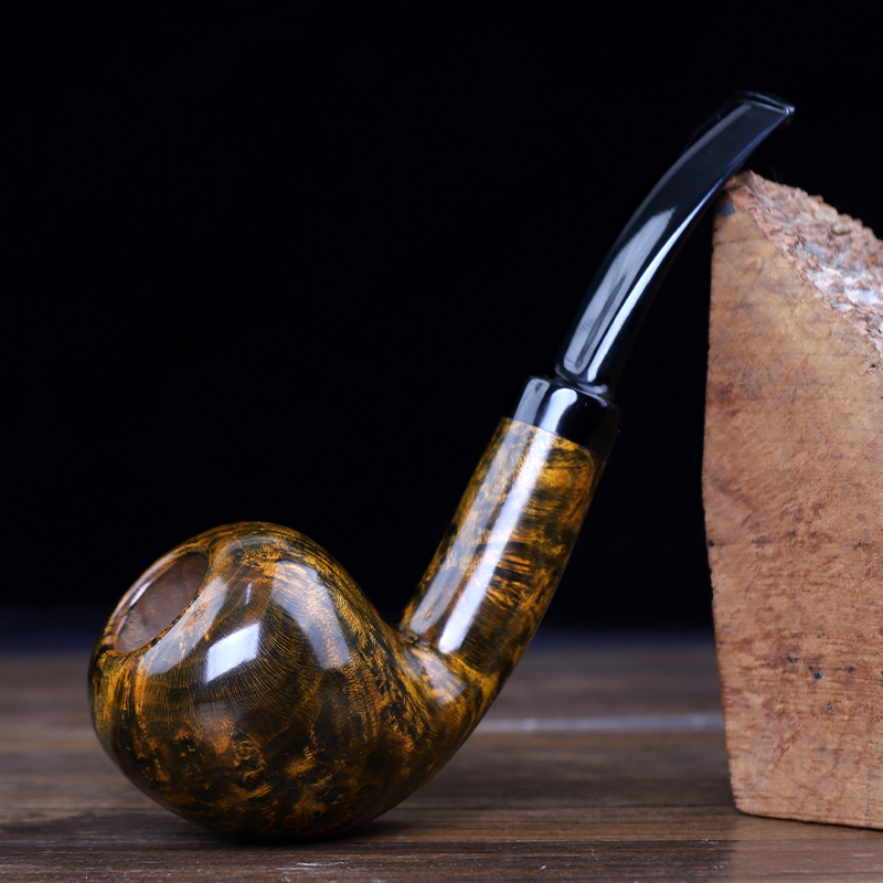 NEW BEE/鲜蜂石楠木烟斗烟具河豚鱼烟斗硫化橡胶烟嘴老式烟锅实木