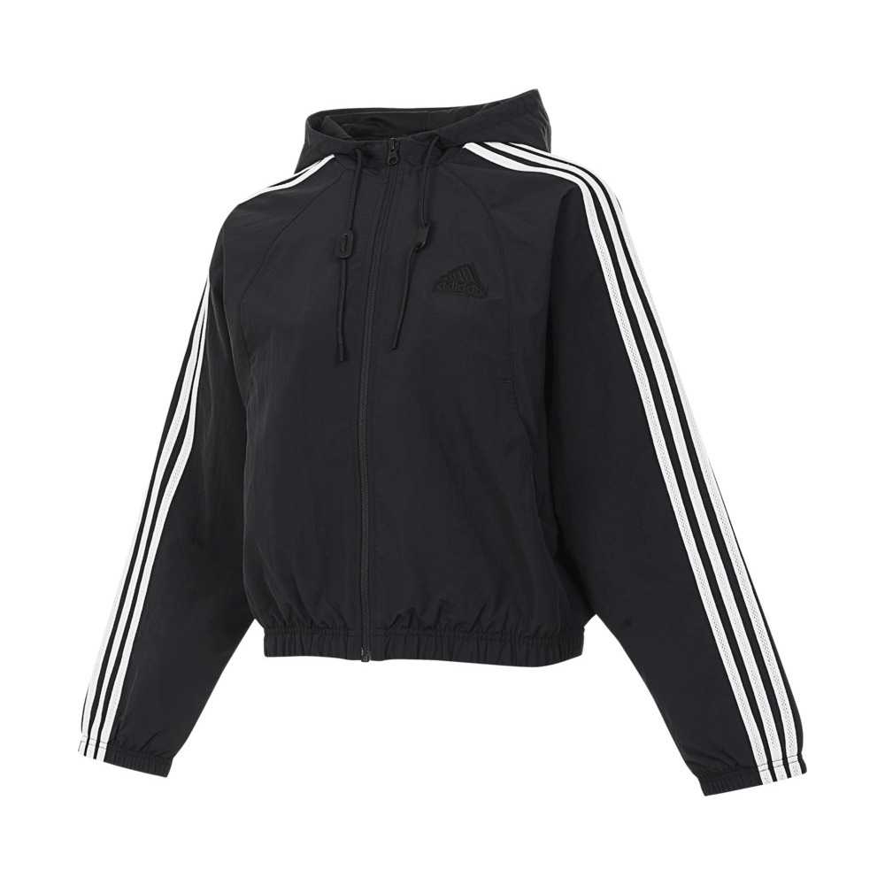 adidas阿迪达斯2024女子W 3S JKT1休闲运动梭织外套JN0757