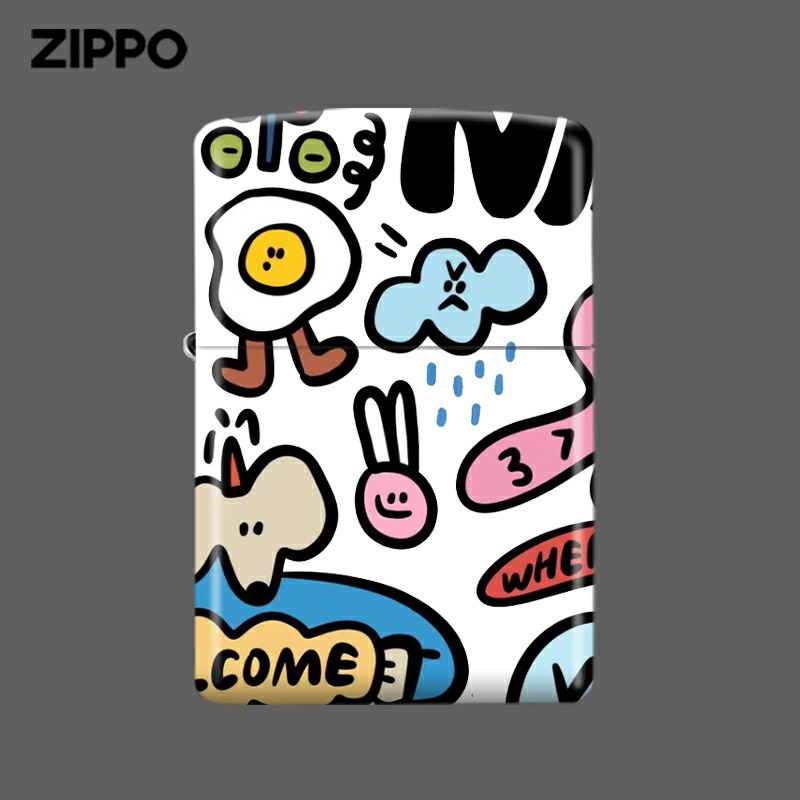 ZIPPO打火机可爱插画送男友个性收藏DY9902CY