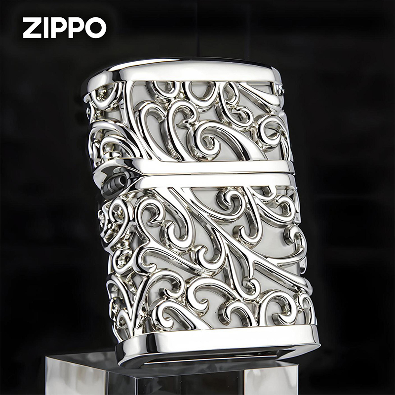 zippo打火机正品套壳花丝唐草高档轻奢男友礼物原装防风DY9802DJ