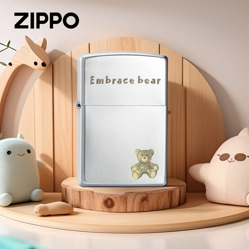 ZIPPO正版打火机深雕坐立的小熊个性经典防风原装送礼DY9802DK
