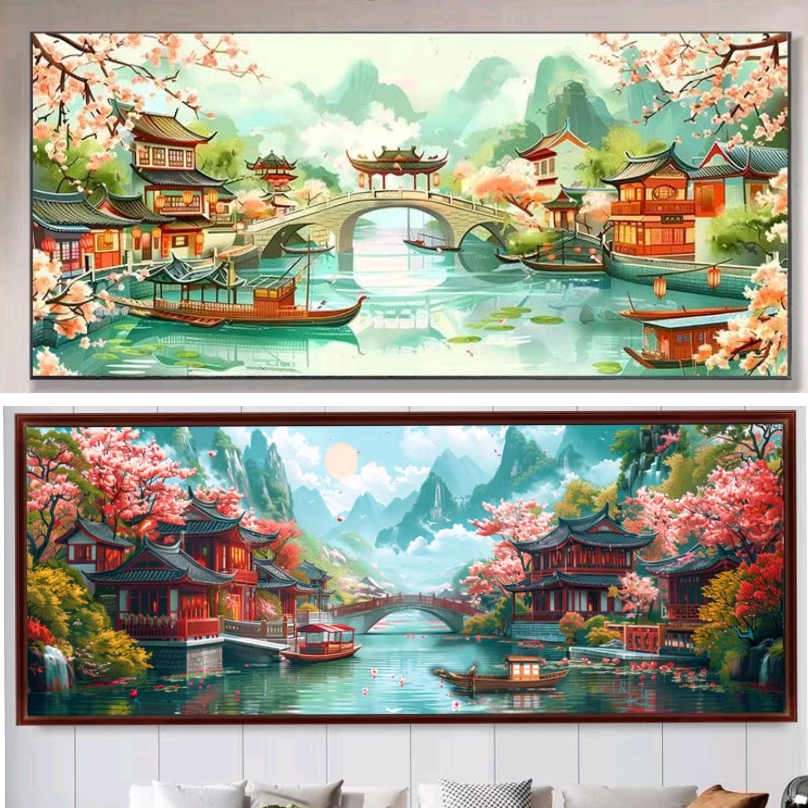 江南古韵新款忆江南大格四股满绣