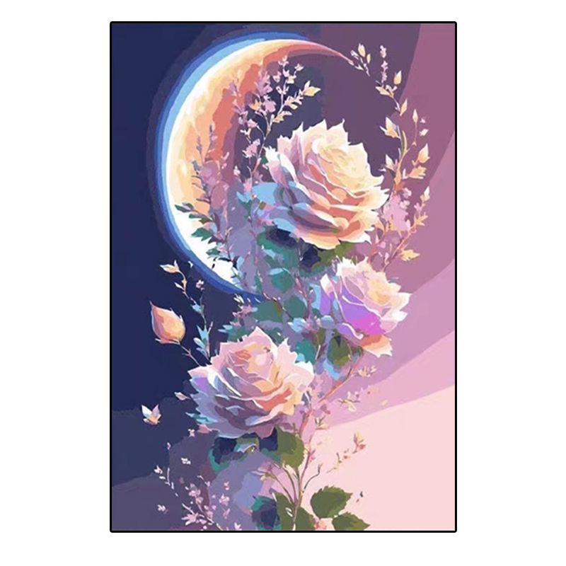 月下玫瑰 大格四股65*85厘米36色满绣 温馨简约