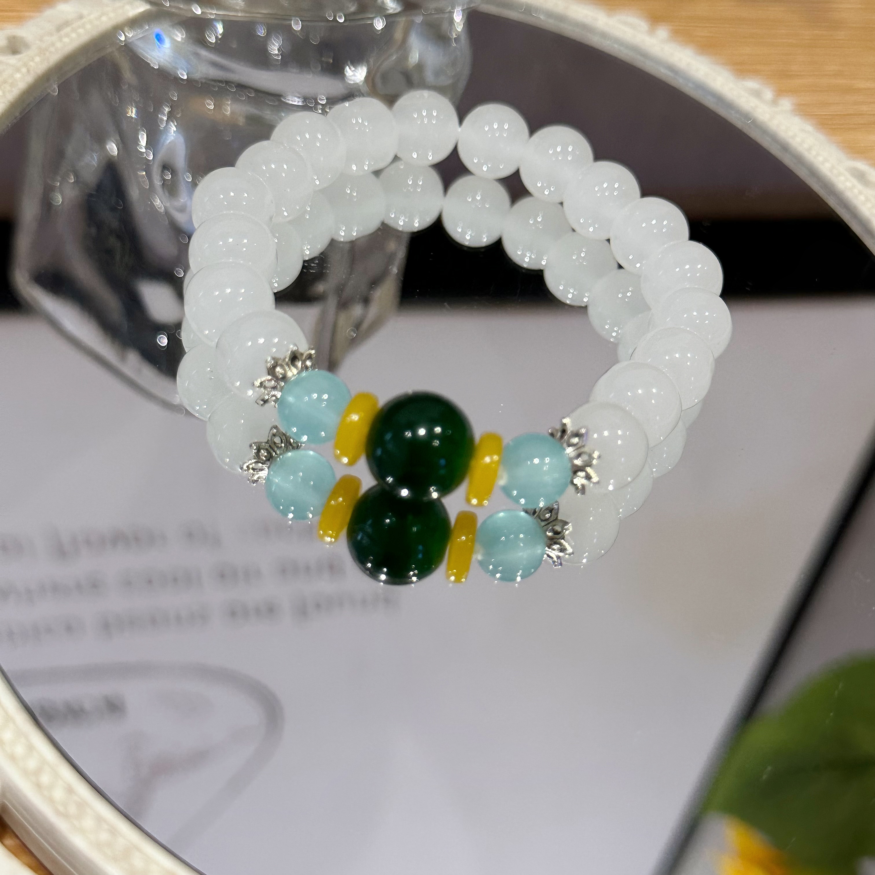  Q9净白单圈手串手链三珠多宝显白新中式新款