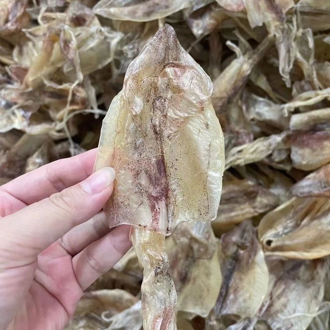 北海正宗船上穿孔吊晒鱿鱼干生晒大小鱿鱼烧烤鱿鱼干淡晒海鲜干货