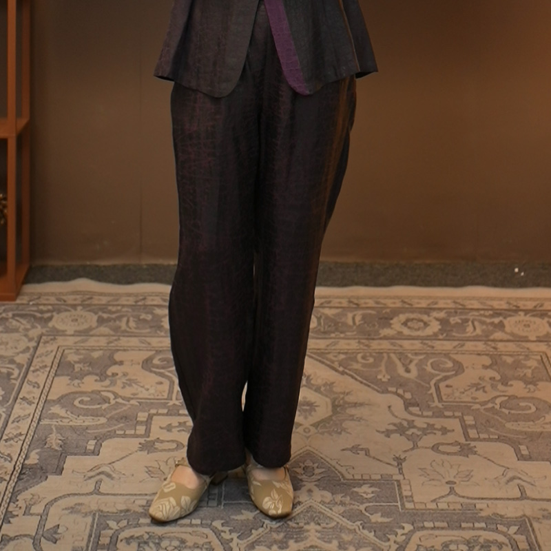 【安妮】香云纱缎龟复古西服裤子46410092