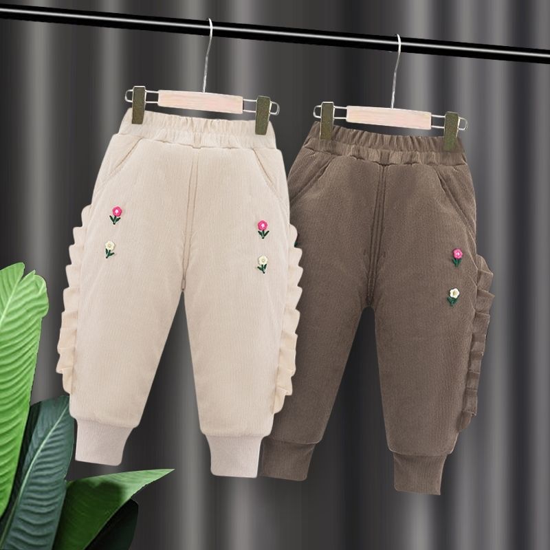 女童棉裤加厚冬款加绒加棉保暖长裤中小童装女孩宽松一条过冬外穿