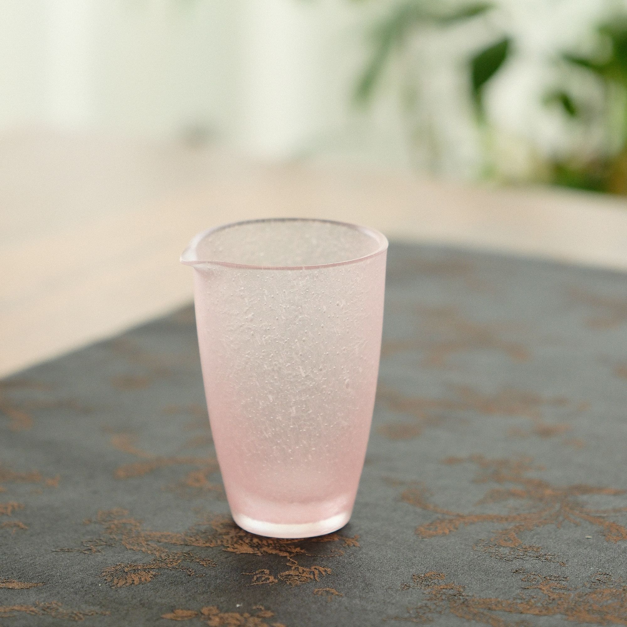 草木茶社 心缘堂琉璃寻芳闻香公道杯 冰透粉分茶器  纯手工公道