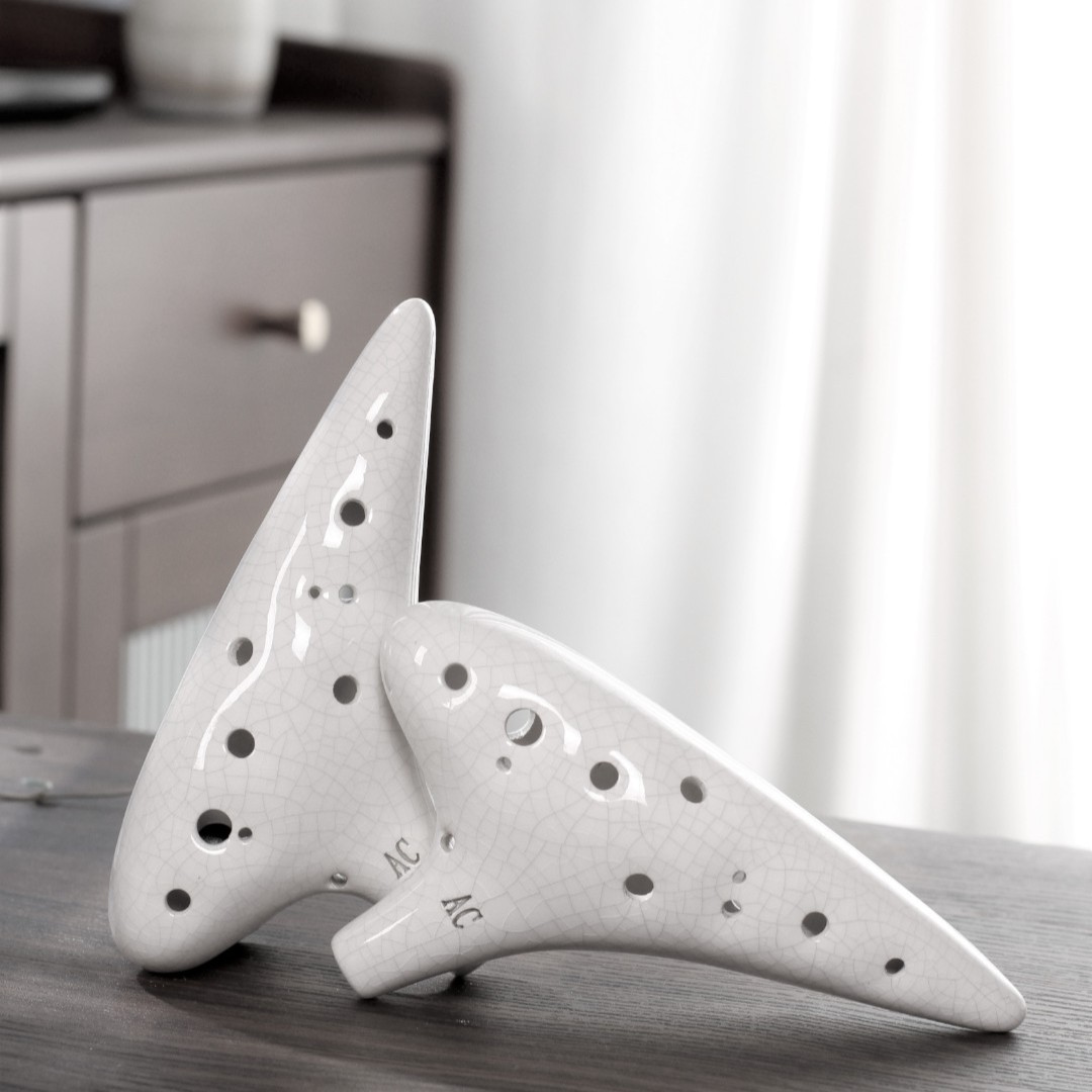 陶笛12孔AC调专业演奏十二孔中音初学熏烧白裂民族学生陶埙乐器