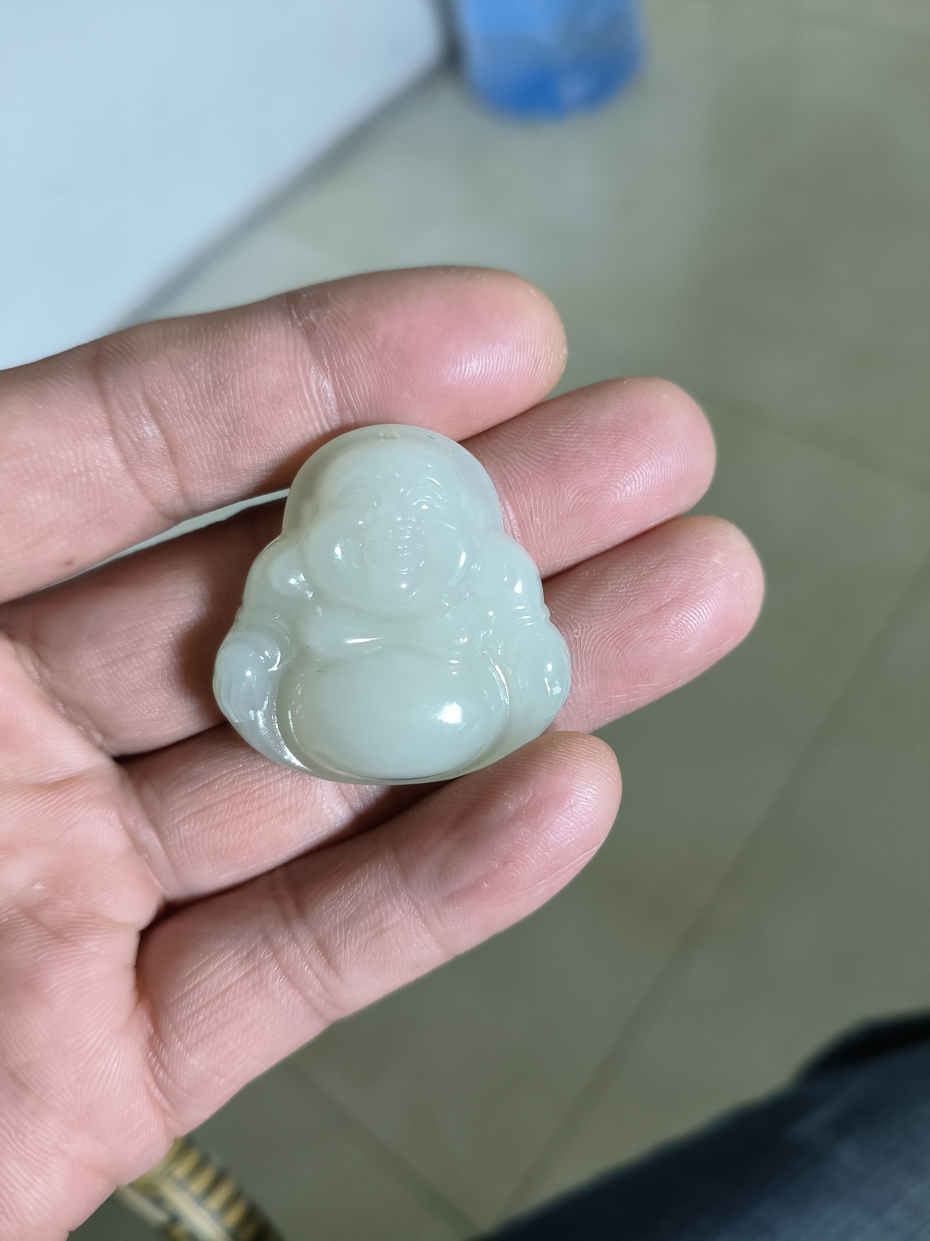 天然和田玉浅晴佛公35mm