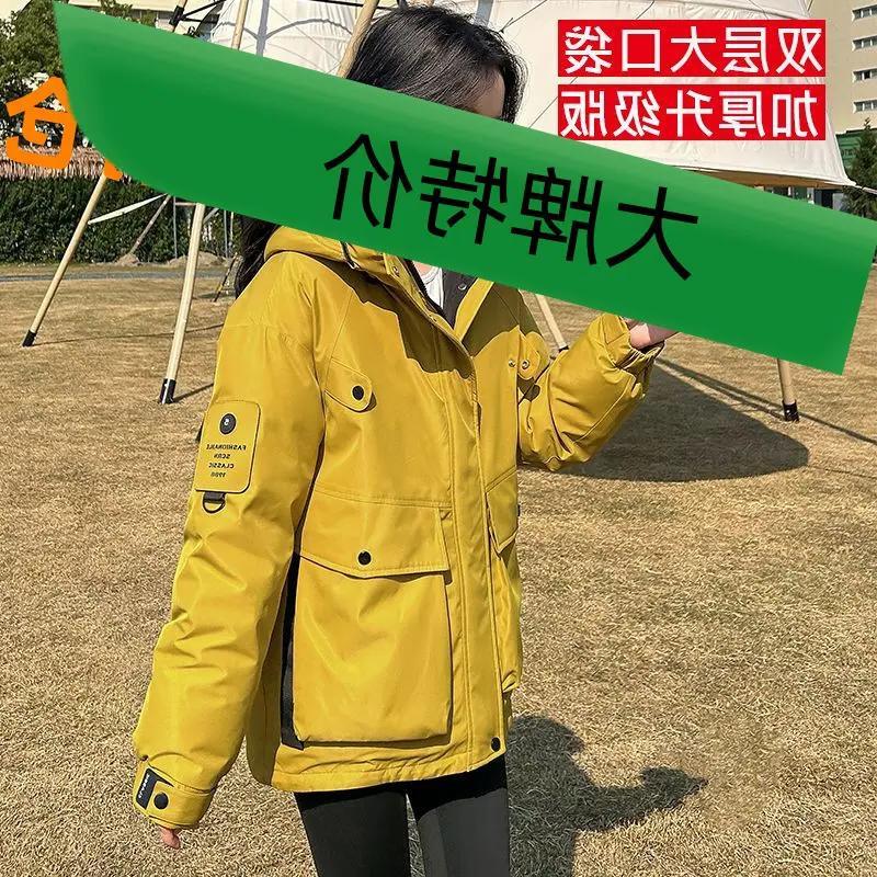 冬季冬季男女羽绒羽绒服女2023年新款户外登山冲锋衣宽松棉衣短