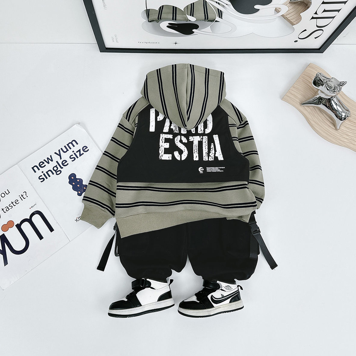 儿童卫衣加绒款连帽2023新款秋冬男童 D-WG25407-1 悠悠童话童装