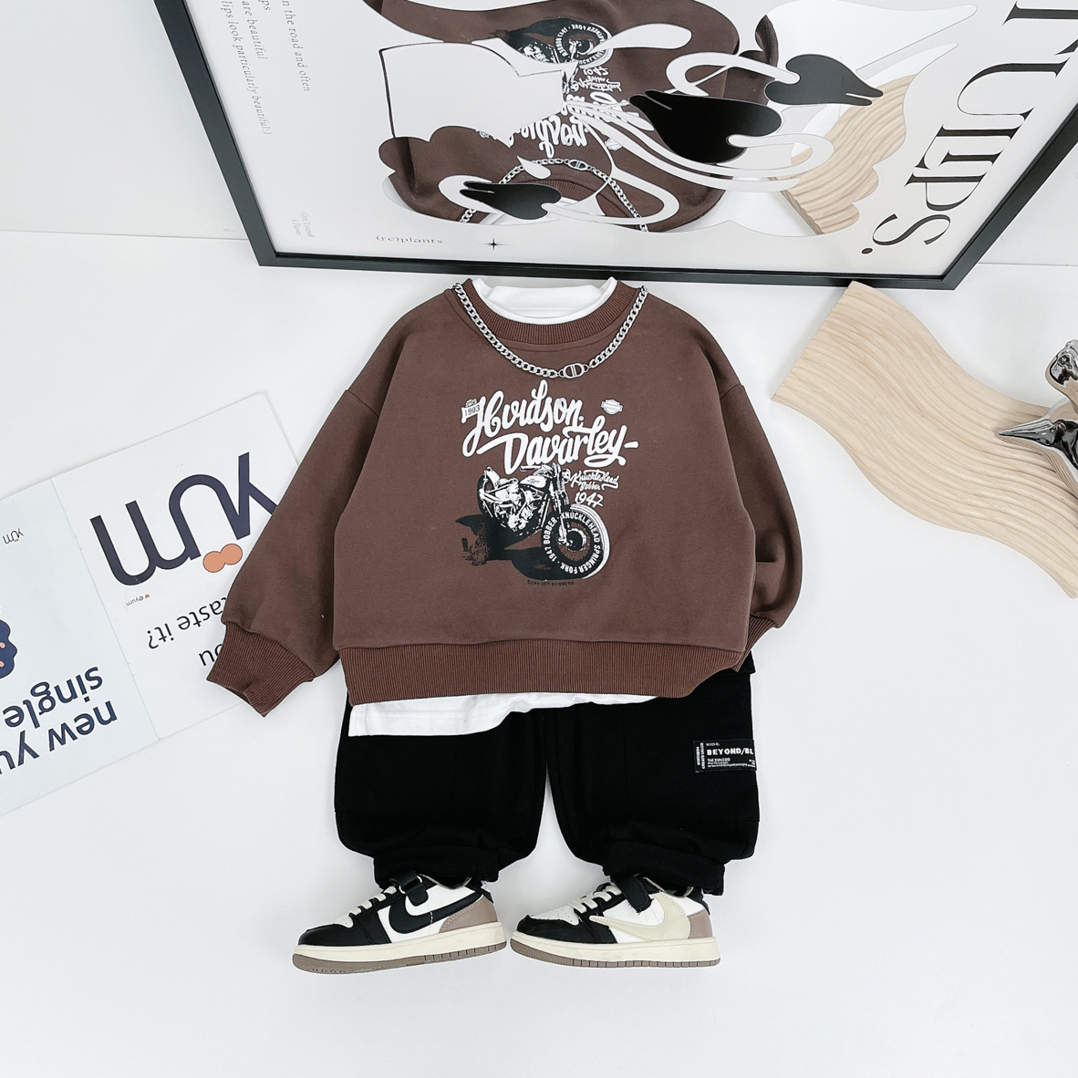 儿童卫衣加绒款长袖2023新款秋冬装男童 D-DM99988 悠悠童话童装