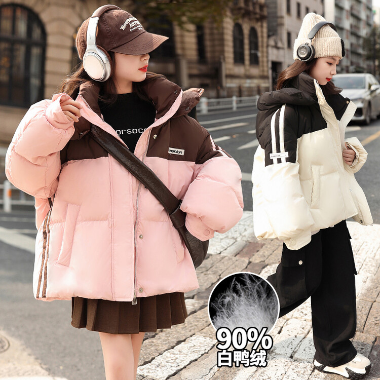 羽绒服休闲纯色女童中大童