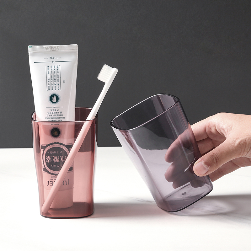 【小杨推选】北欧简约漱口杯透明塑料牙刷杯 家用情侣刷牙杯子儿童