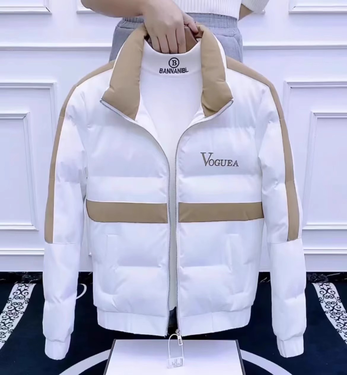 潮流新款男款立领显瘦短款帅气棉衣男修身气质男士拼色拉链棉服潮