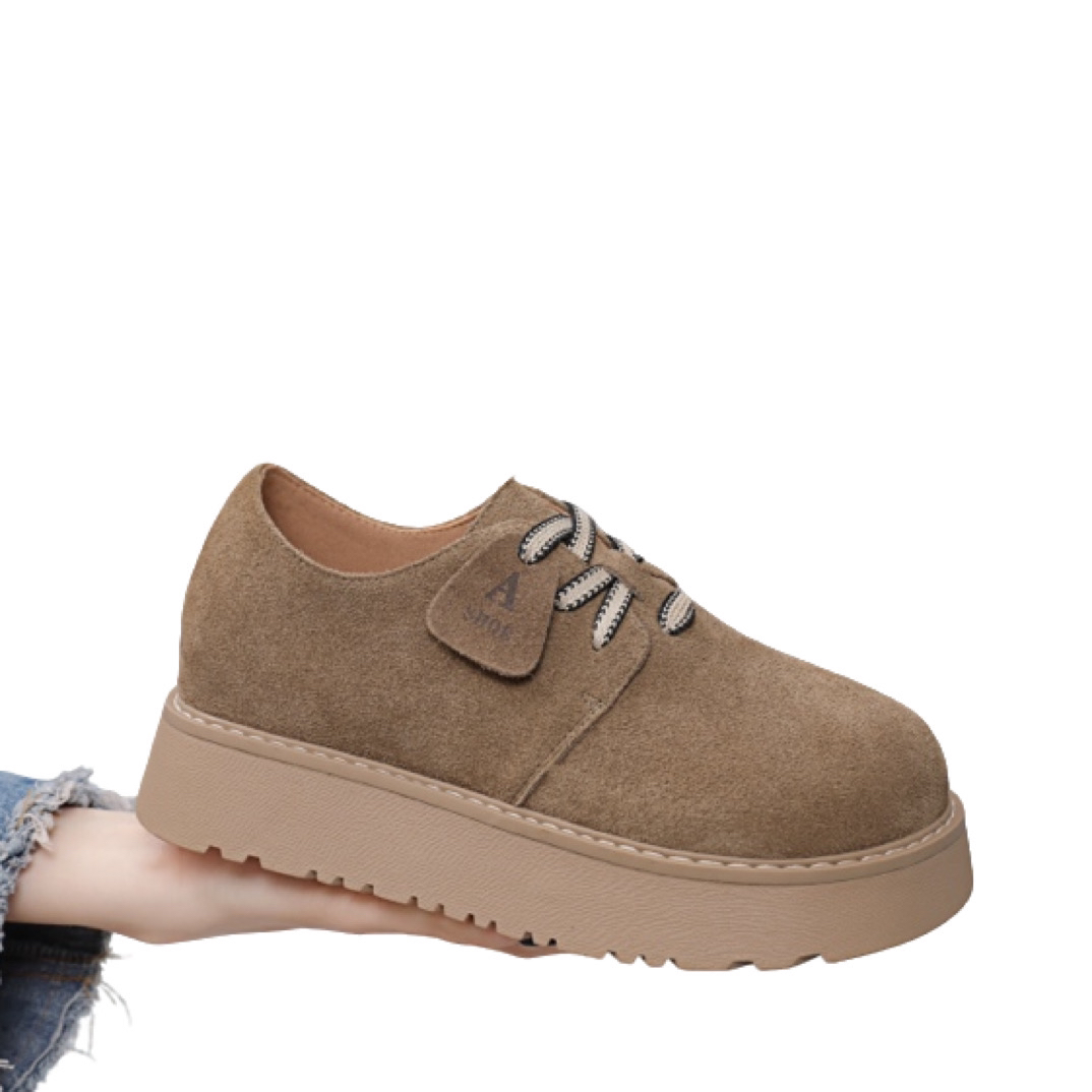 雪芭妮2024秋季新品磨砂系带厚底轻软勃肯鞋女复古小皮鞋百搭