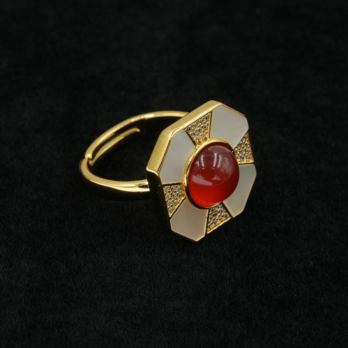 【奢小姐珠宝】复古美人红玉髓戒指-W001