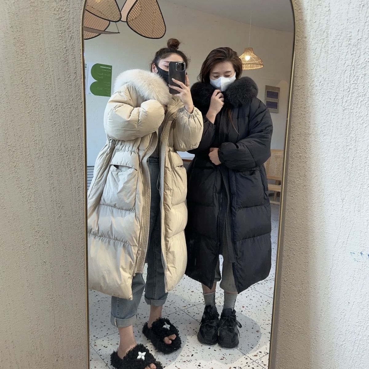 波司登冬季加厚羽绒服女中长款韩国东大门2023新款宽松收腰过膝狐