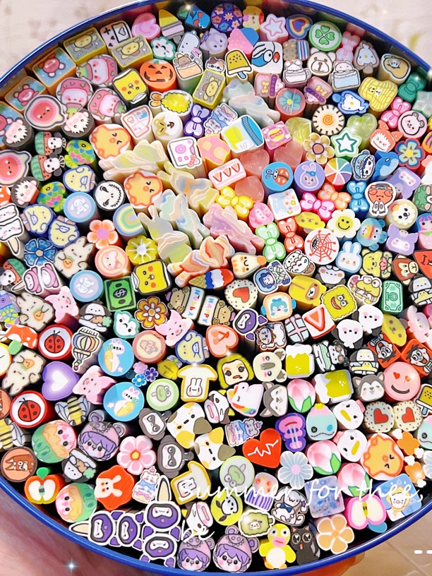 软陶条 直播间自选 DIY 夜光 水果 花 卡通创意解压切片