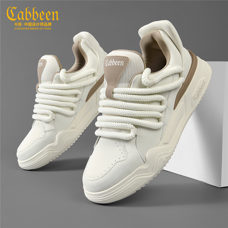 卡宾男鞋正品2025冬季新款休闲简约运动潮感男士百搭厚底面包鞋男