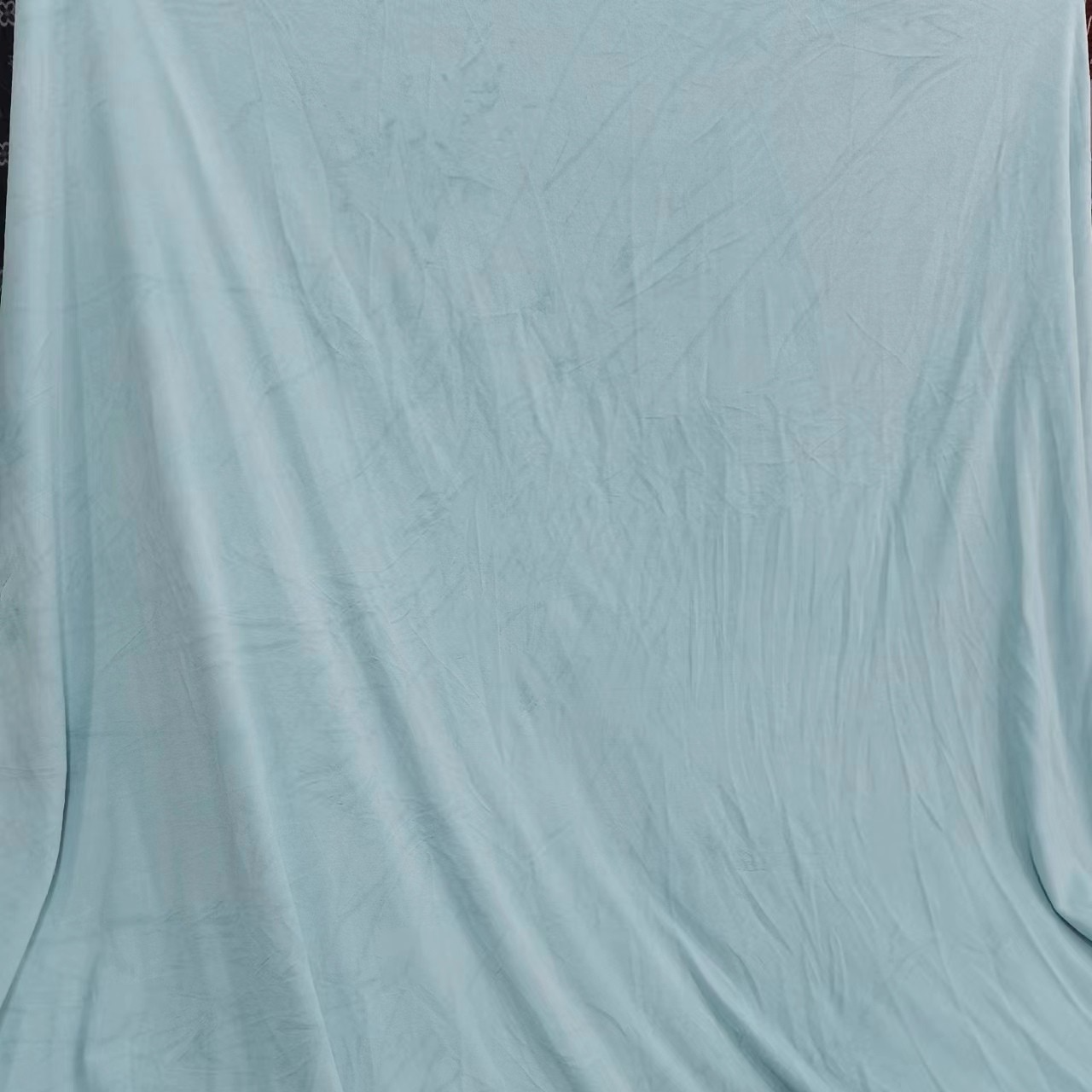 保暖绒布料～纯色天蓝