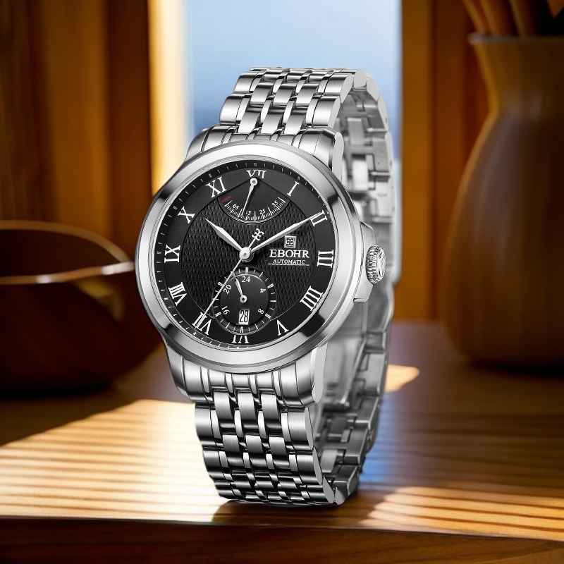 【官方专属】EBOHR依波表大师系列男款经典多功能商务机械男表1084